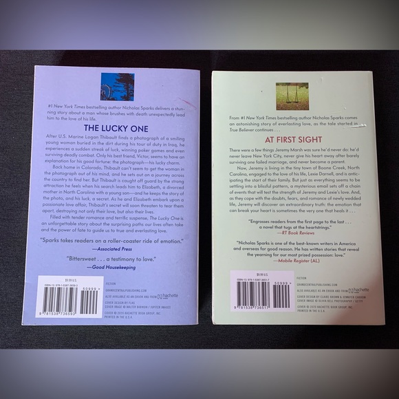 Nicholas Sparks set 2 books paperback “the lucky one” &  “at first sight” - Picture 3 of 5